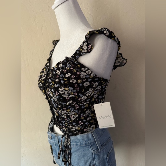 Floral cropped tank top - Picture 2 of 5